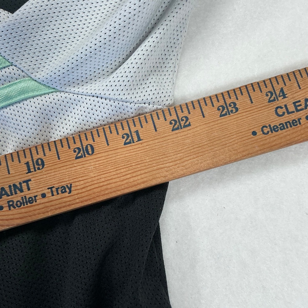 Adidas Womens Track Jacket Black White Mint Green Stripe Full Zip Mesh A02001 - Picture 4 of 7
